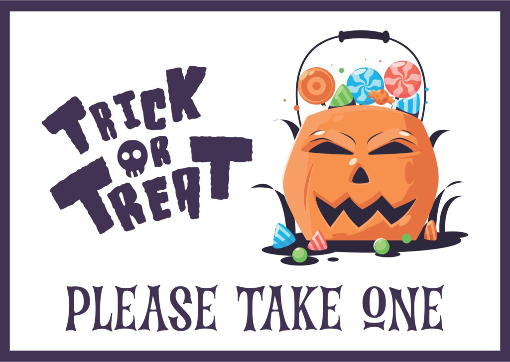 10 Best Free Printable Halloween Please Take One Sign Printablee First Halloween