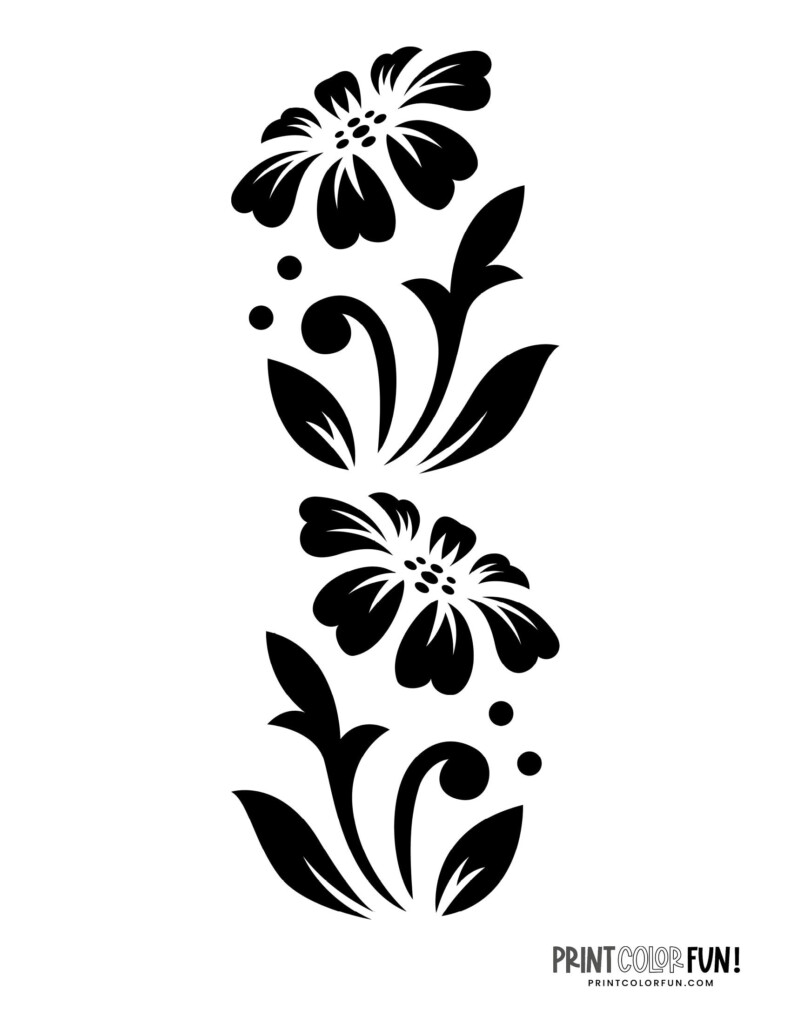 10 Free Flower Stencil Designs For Printing Craft Projects At PrintColorFun