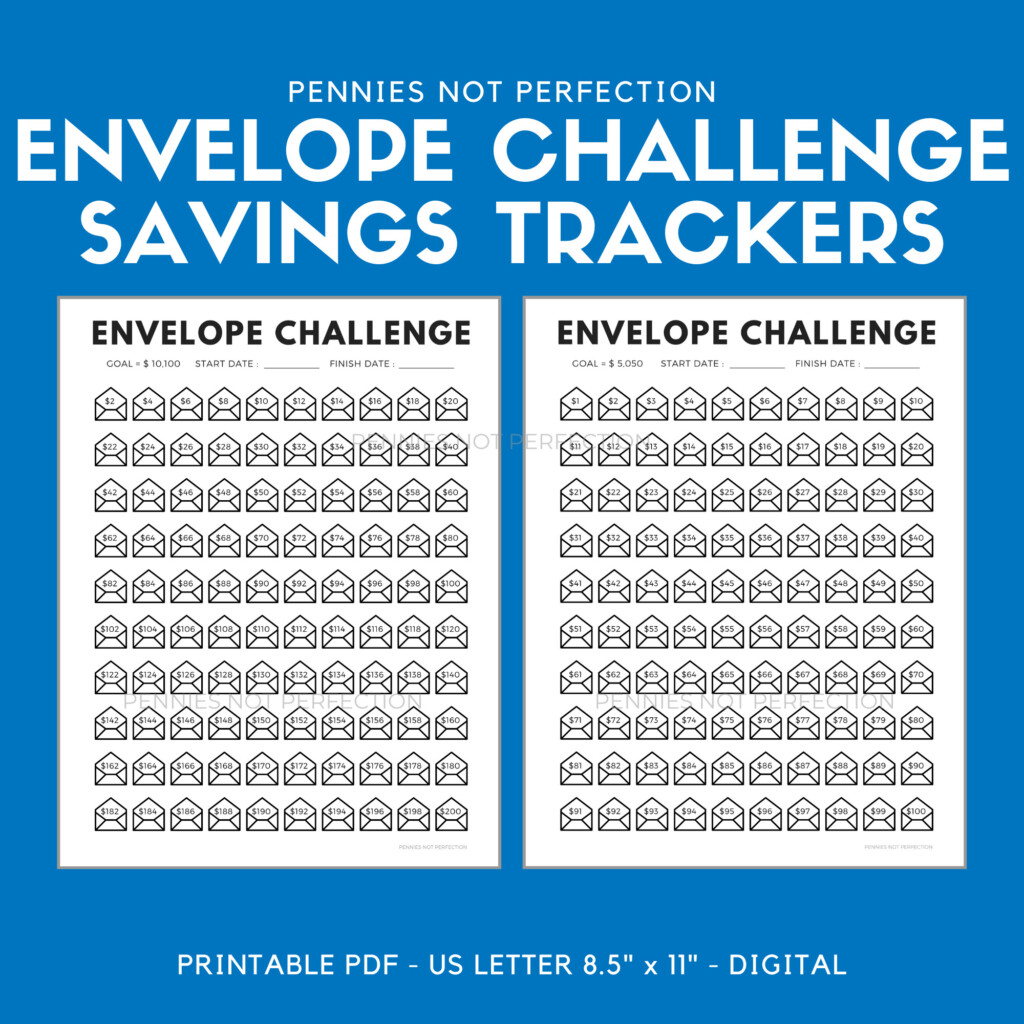 100 Envelope Challenge Tracker Free Printable Printable Word Searches