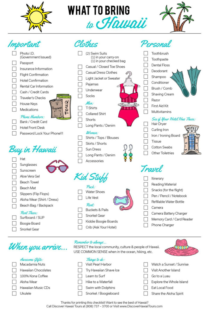 12 Hawaii Packing Lists Printables And Outfits To Wear Summervacationsin Maui Vacation