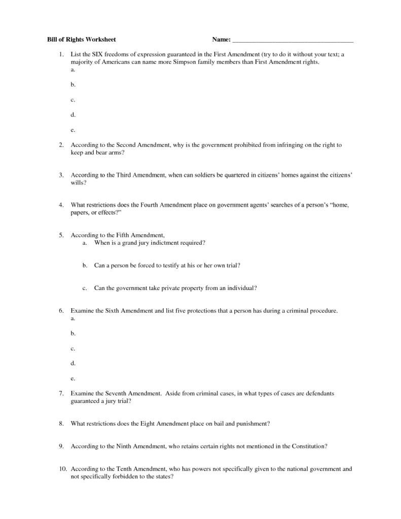 15 Best Images Of Legal Rights Worksheet Printable Bill Of Rights Worksheets Printable Bill