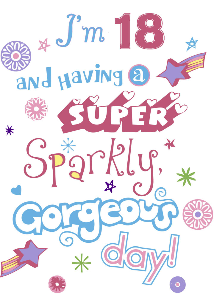 18th Birthday Card Printable Free Printable Word Searches