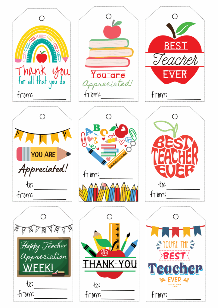 20 Free Printable Teacher Appreciation Tags In 2023 Teacher Appreciation Printables Teacher