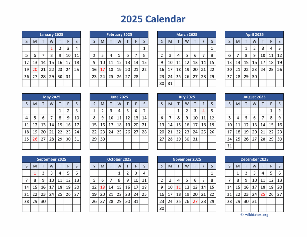2025 Calendar Printable Free Pdf Year Calendar Blank Liuka Prissie
