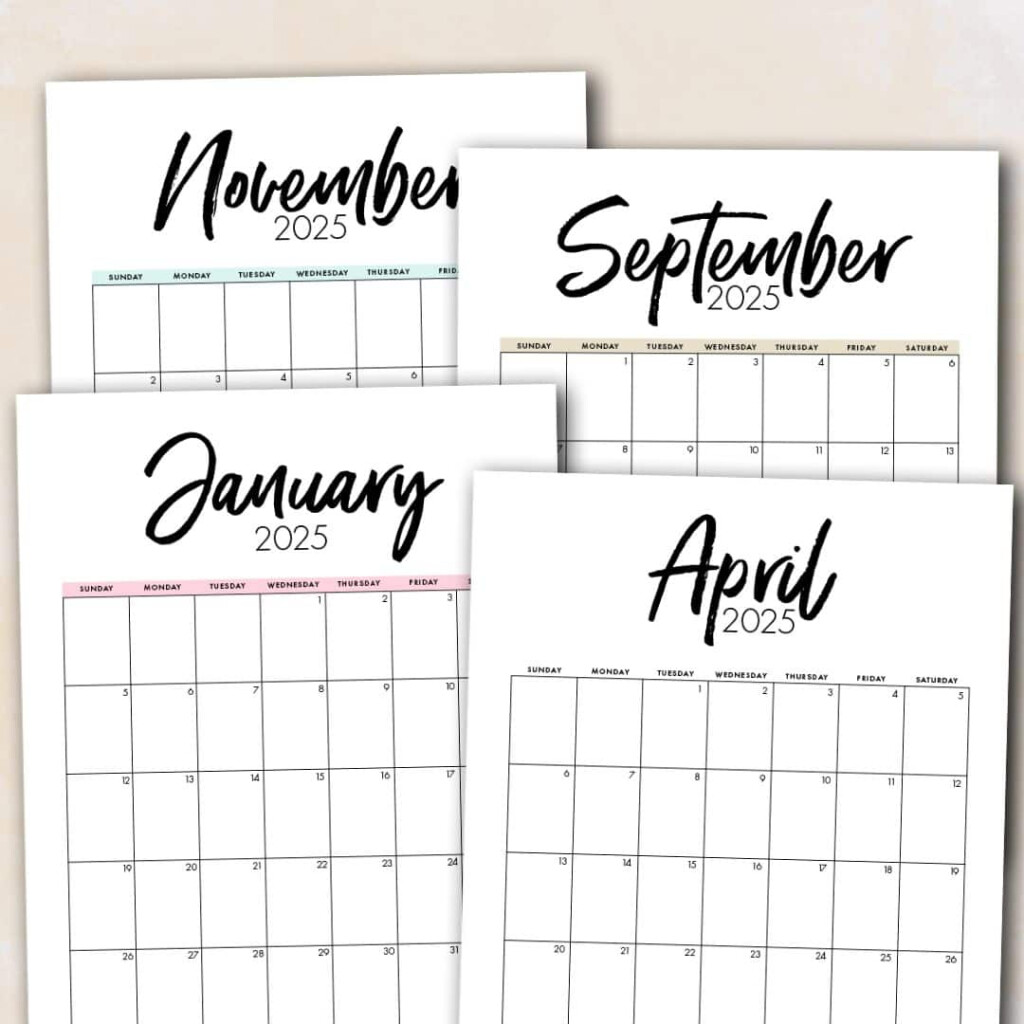 2025 Printable Monthly Calendar Templates Bilarasa