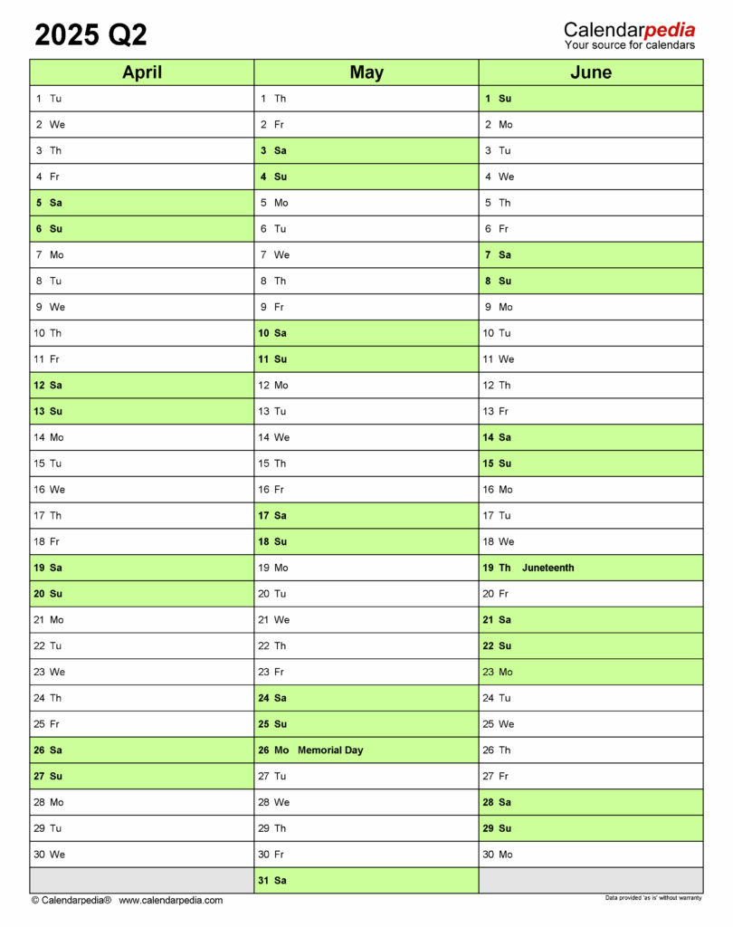2025 Quarterly Calendar Printable Angelina Hawdon A 