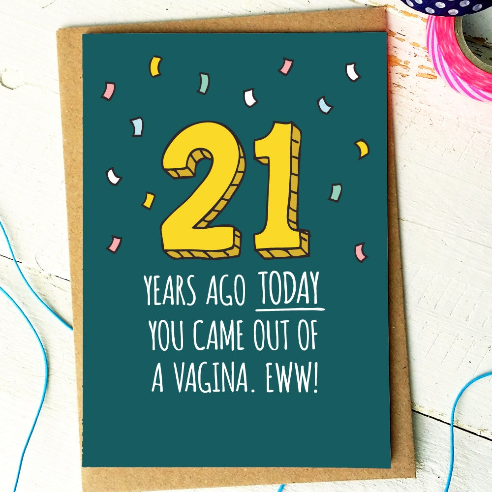 21st Birthday Card Funny Birthday Card Funny Friend Card