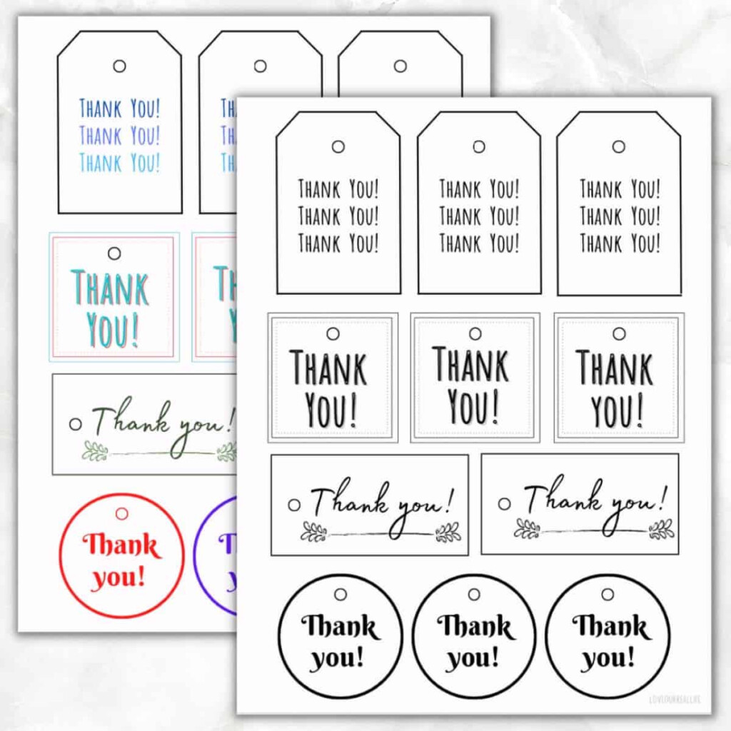 22 FREE Printable Thank You Gift Tags For Gifts Cards Love Our Real Life