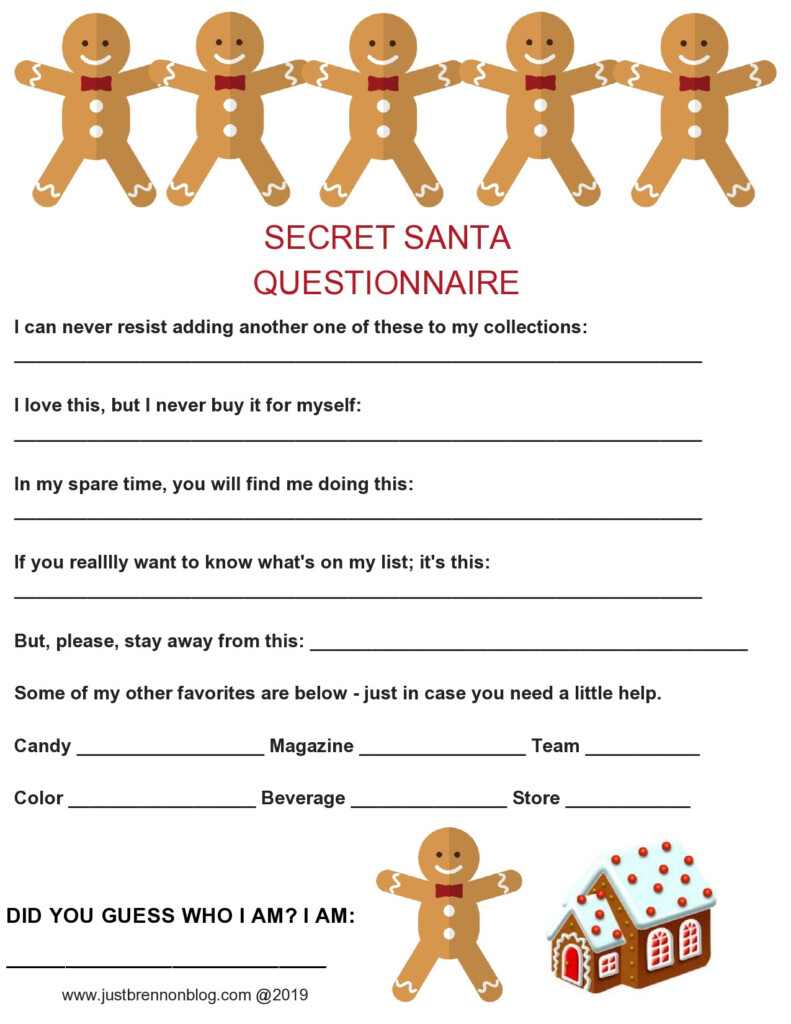 27 Printable Secret Santa Questionnaire Templates TemplateLab