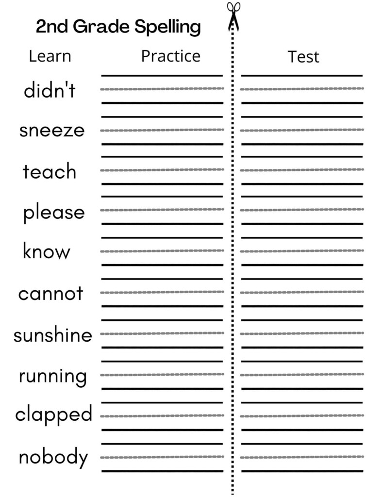 2nd Grade Spelling Worksheets