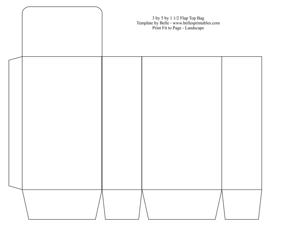 3 X 5 X 1 5 Flap Top Gift Bag Template BellesPrintables Diy Printable Gift Bag Pattern