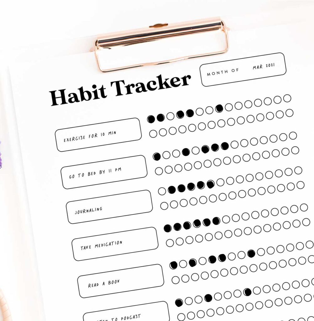 30 Day Habit Tracker Printable