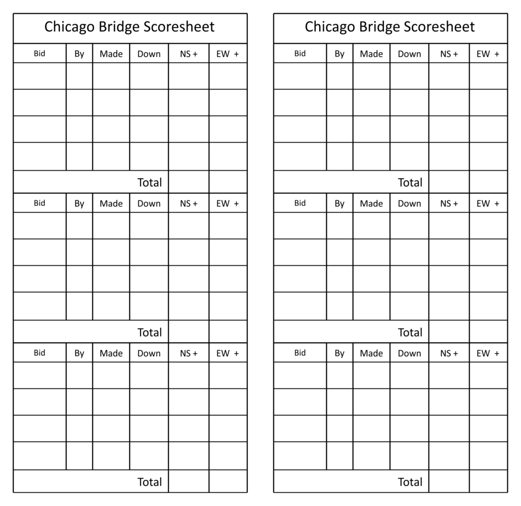 4 Best Images Of Chicago Bridge Score Sheets Printable Template Printable Bridge Score Card