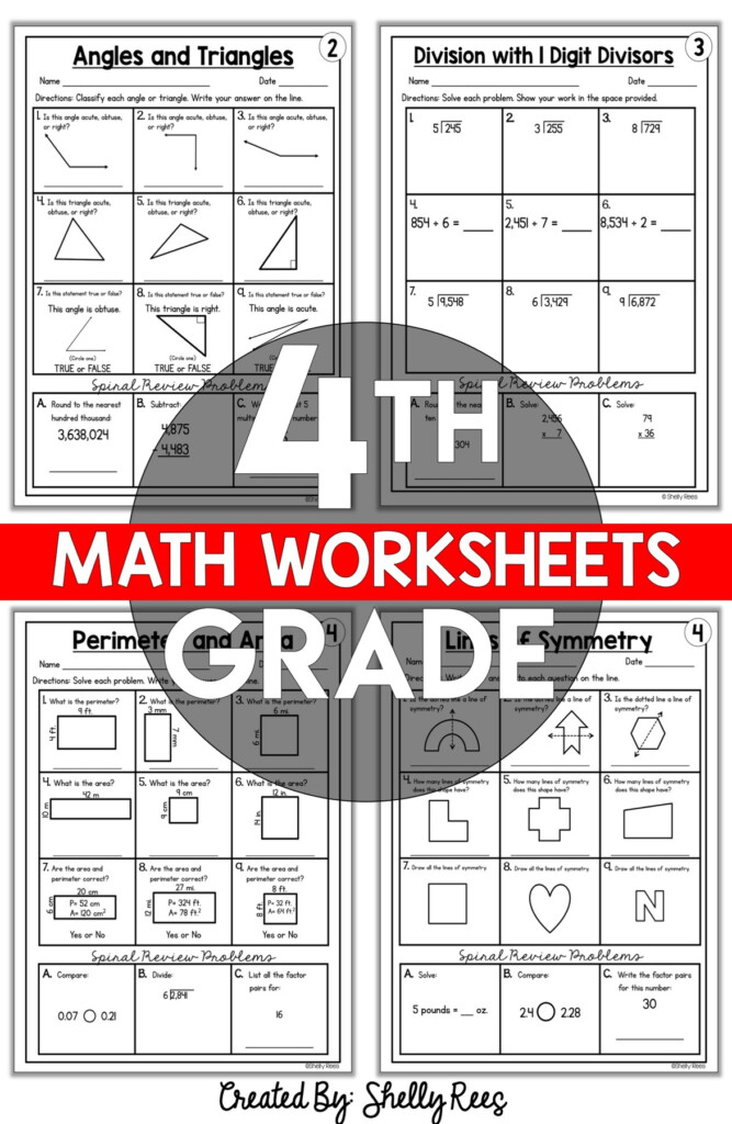 4th Grade Math Worksheets Free And Printable Appletastic Learning