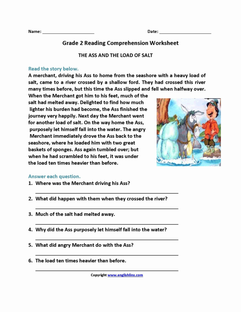 4th Grade Reading Comprehension Worksheets Multiple Choice Free Printable