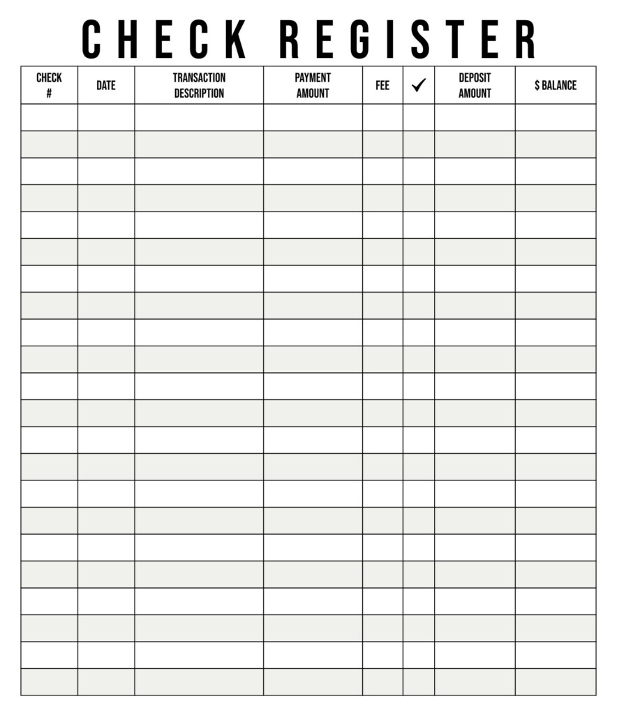 7 Best Images Of Free Large Printable Check Register Large Print Check Register Printable