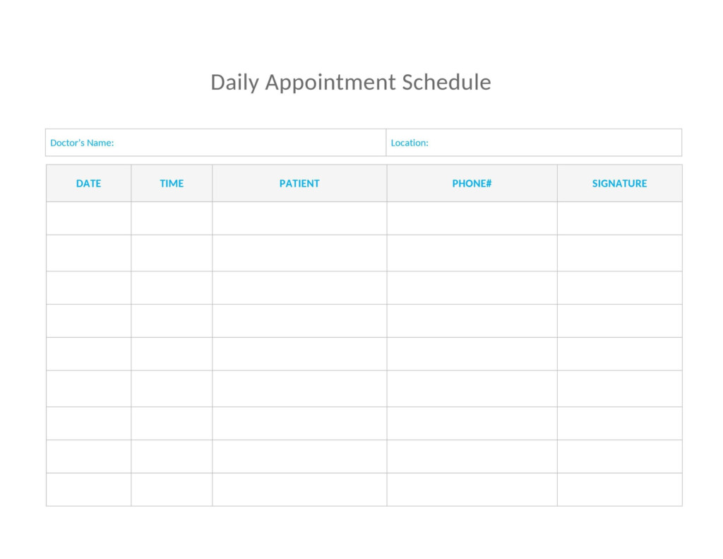 8 Best Images Of Printable Daily Appointment Sheets Free Printable Daily Appointment Calendar