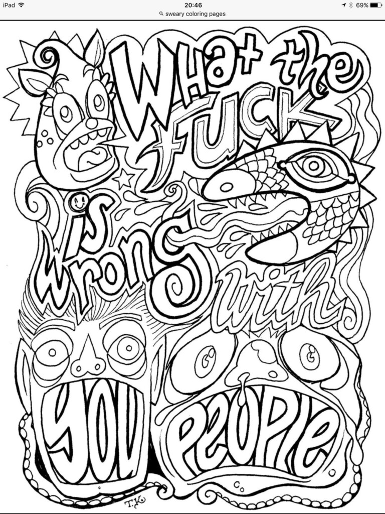 87 Awesome Free Printable Coloring Pages For Adults Only Swear Words Pdf For Background Sketch
