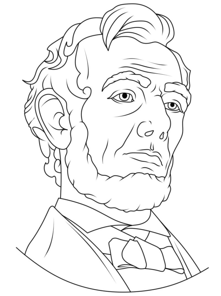 Abraham Lincoln Face Coloring Page Download Print Or Color Online For Free