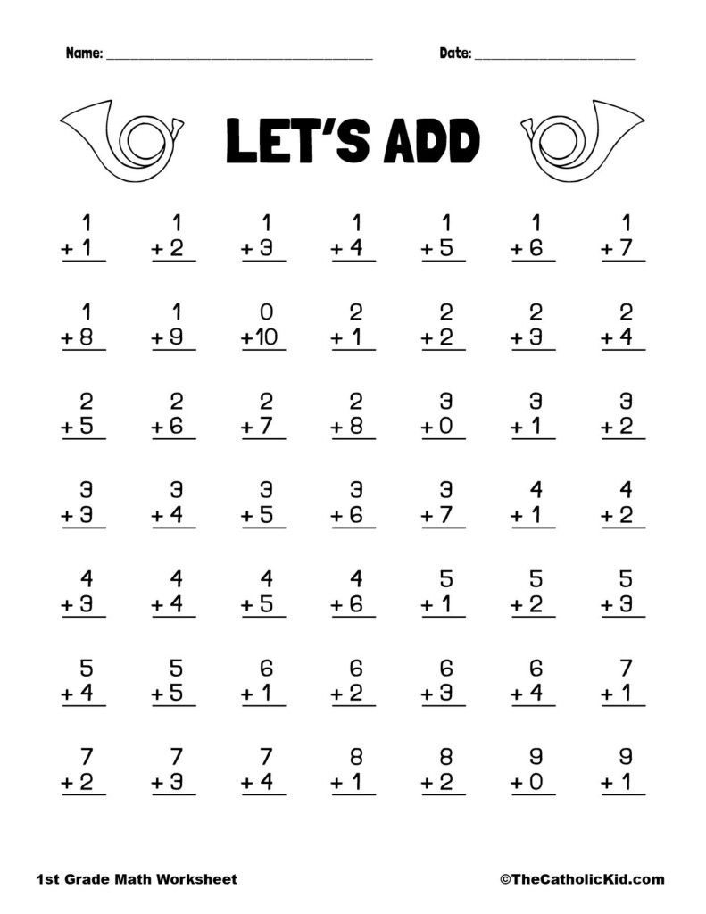 Addition Printout 1st Grade Math Worksheet