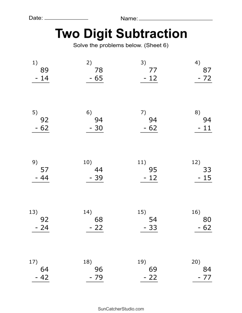 Addition Subtraction Worksheets Pdf Printable Worksheets