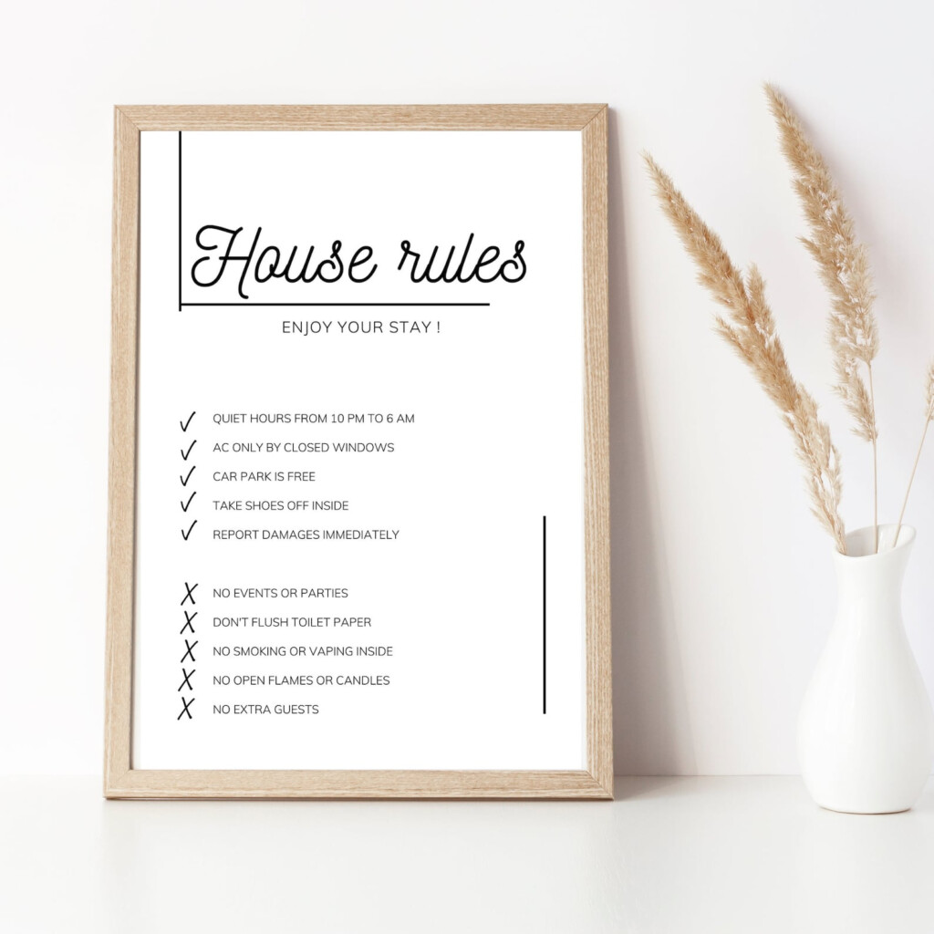 AIRBNB HOUSE RULES Template Editable Airbnb Signs Airbnb Etsy UK