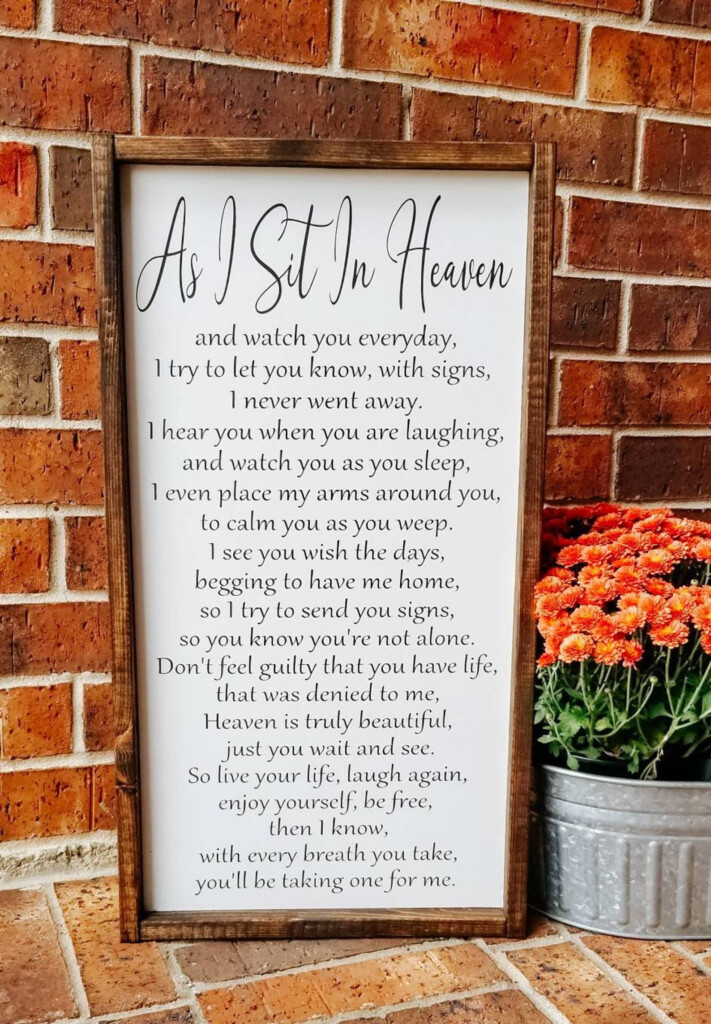 As I Sit In Heaven Sign In Memory Of Sign Wood Signs Signs Etsy Sympathy Gifts Wood Signs
