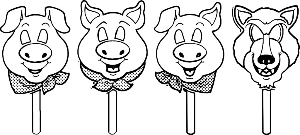 Awesome 3 Little Pigs Mask Template Coloring Page Little Pigs Peppa Pig Coloring Pages Three