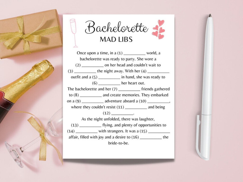 Bachelorette Mad Libs Digital Printable PDF Ready To Print Etsy