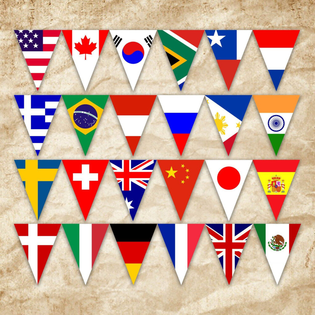 Banner Imprimible De Banderas Del Mundo Incluye 132 Banderas Etsy Espa A Flag Printable