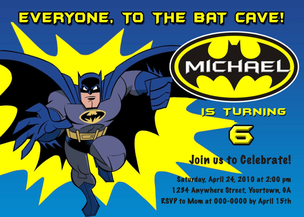 Batman Personalized Birthday Invitations You By PinkSkyPrintables
