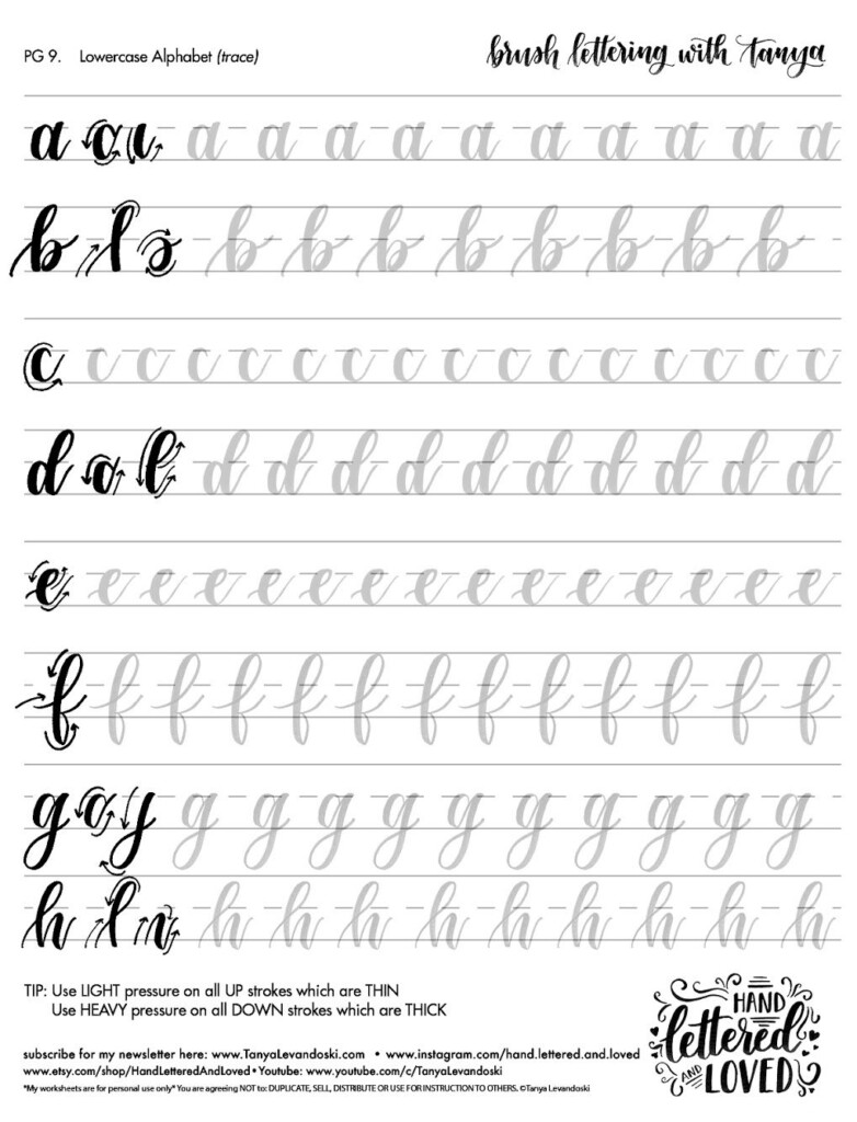 Beginner Printable Calligraphy Practice Sheets