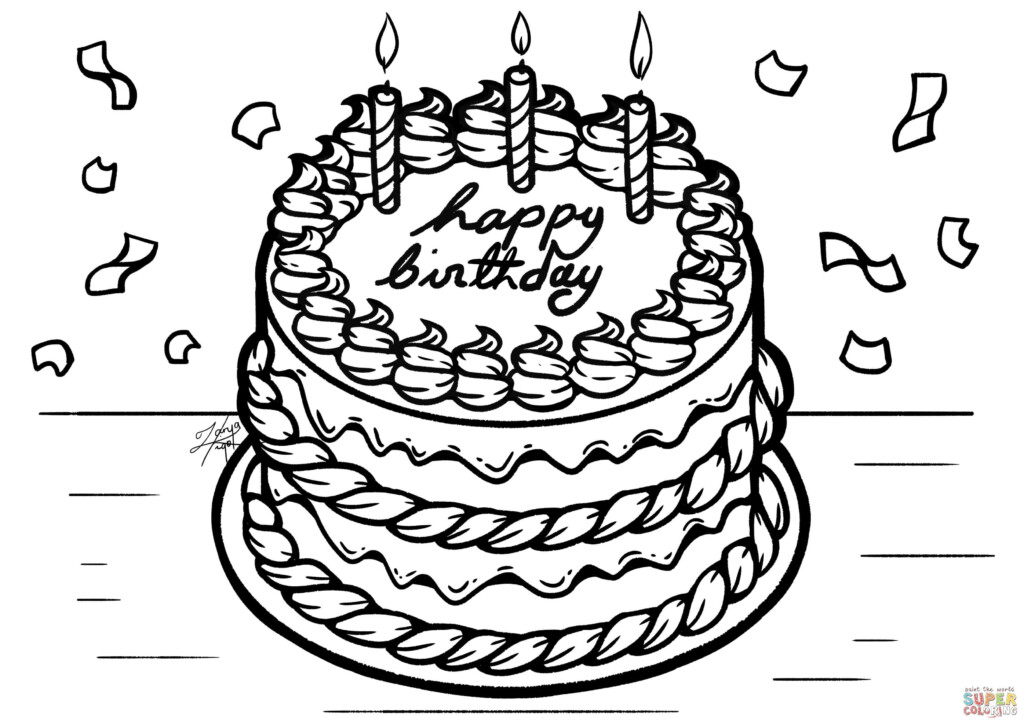 Birthday Cake Coloring Page Free Printable Coloring Pages Free Printable Coloring Pages