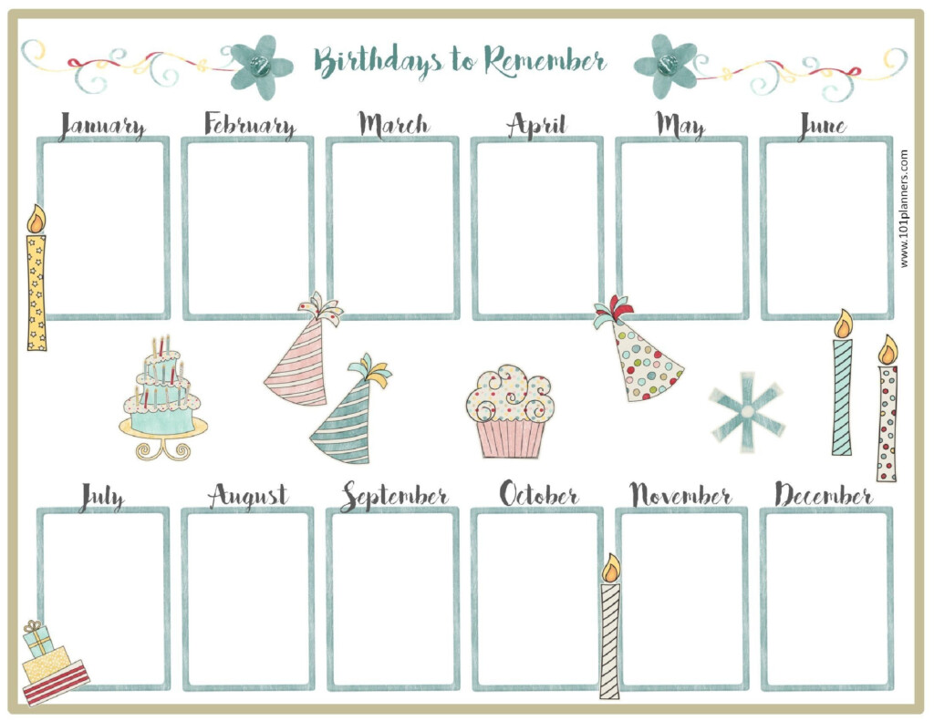 Birthday Calendar Printables