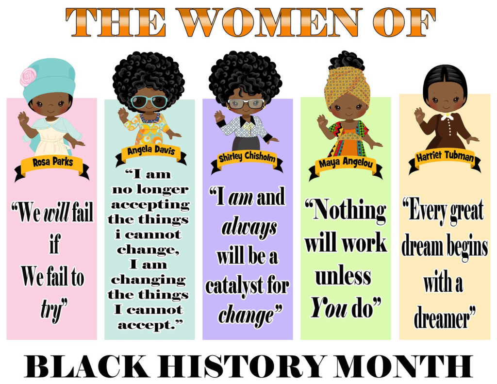 Black History Month Bookmarks African American Men And Women Educational Inspirational Encourage
