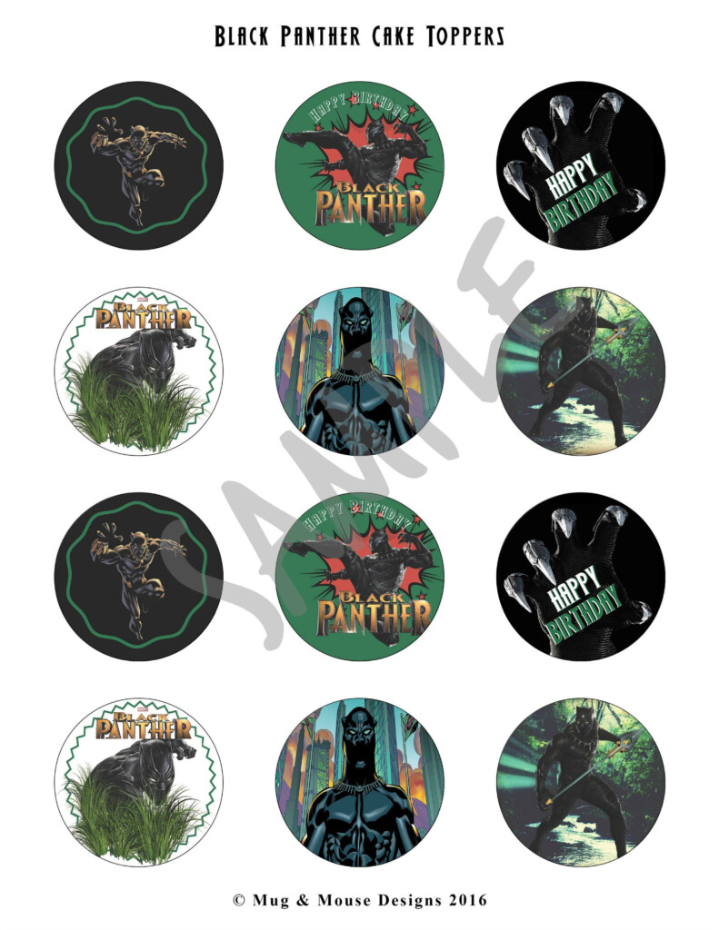 Black Panther Cupcake Toppers Printable Superhero Toppers In 2021 Cupcake Toppers Printable