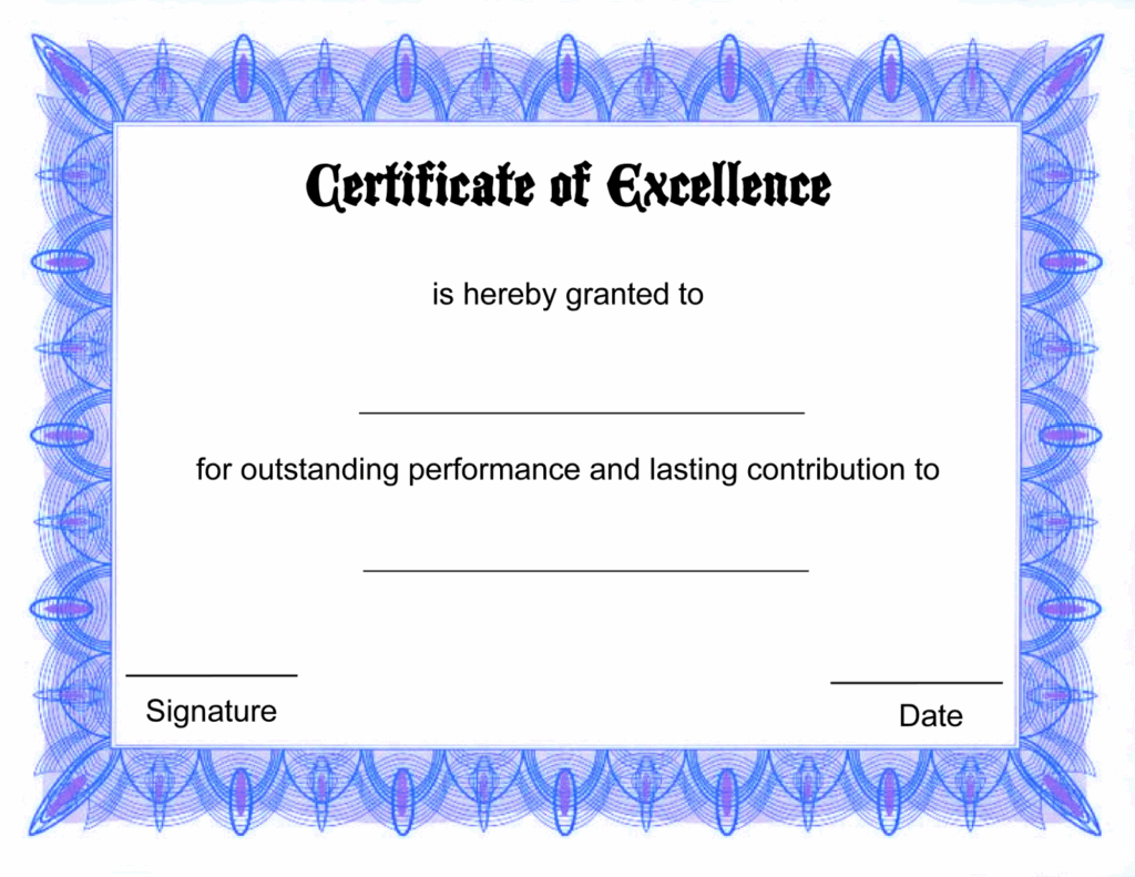 Blank Certificate Templates To Print Activity Shelter