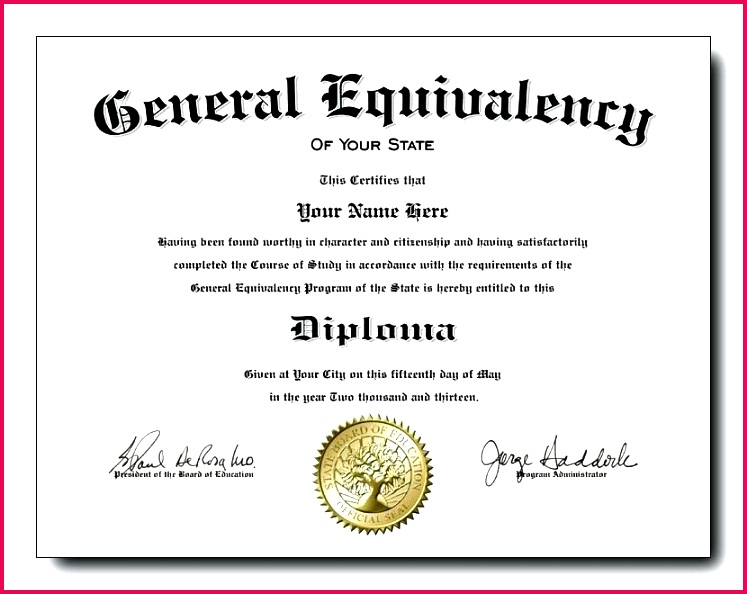 Blank Printable Ged Certificate