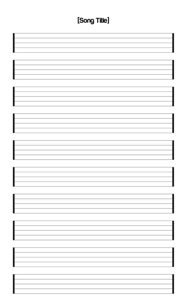 Blank Printable Music Sheets