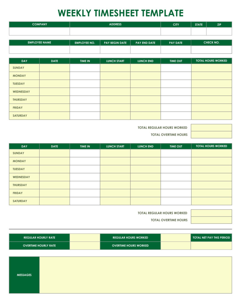 Blank Timesheets 10 Free PDF Printables Printablee