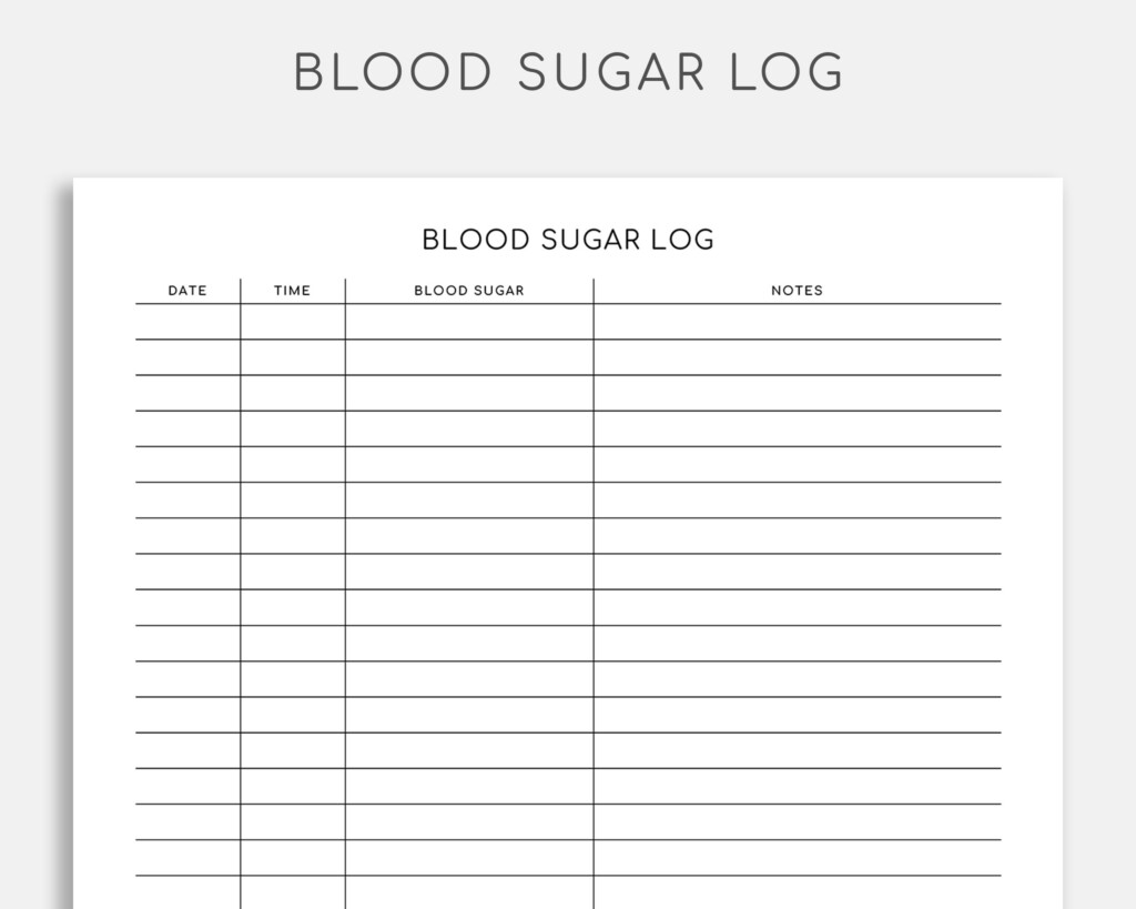 Blood Sugar Log Printable Blood Sugar Tracker Editable Etsy M Xico