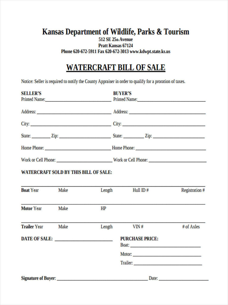 Boat Bill Of Sale Free Printable Printable Word Searches