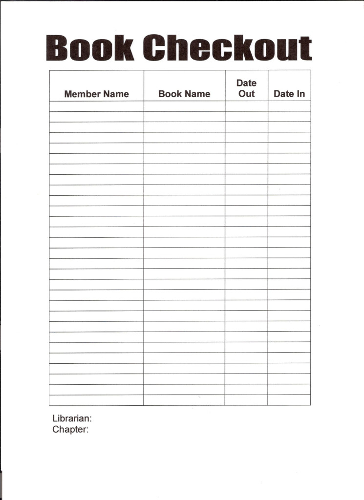 Book Check Out Sheet Library Checkout Library Books School Library Books