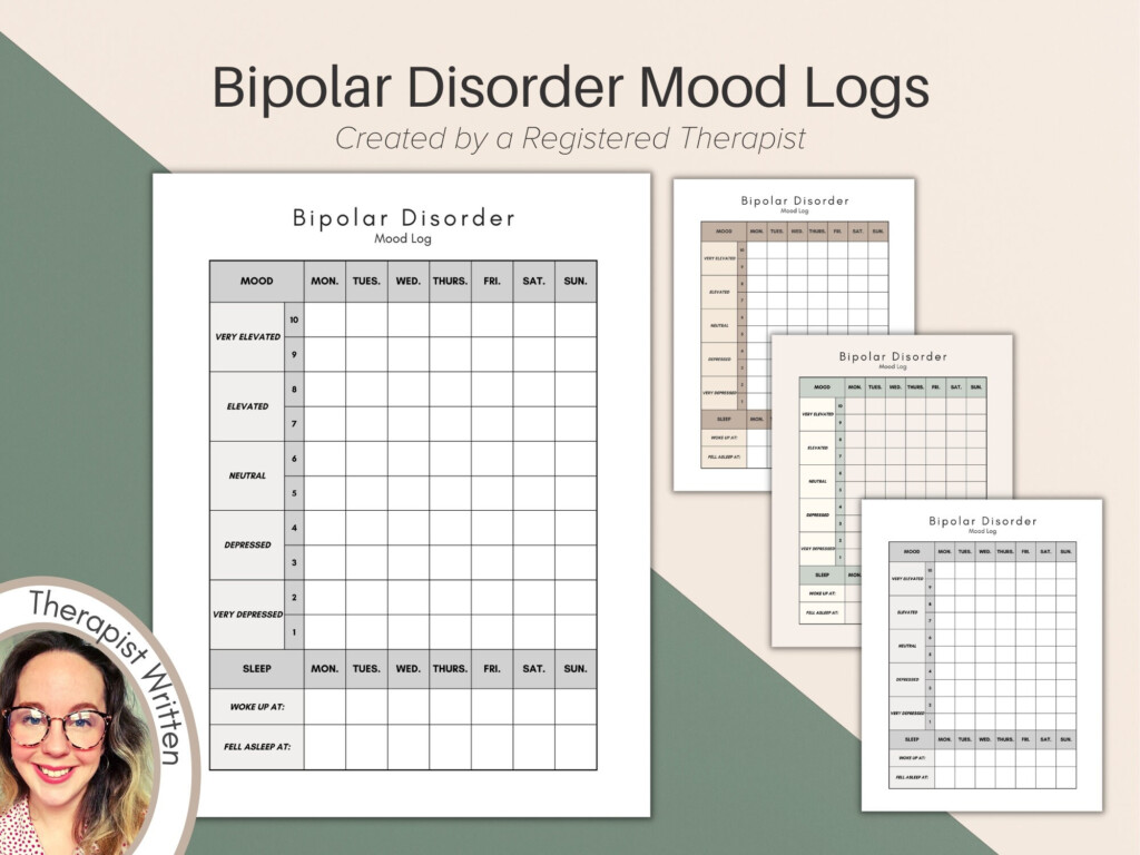BPD Mood Logs Understanding Bipolar Disorder Worksheets Therapy Tools 