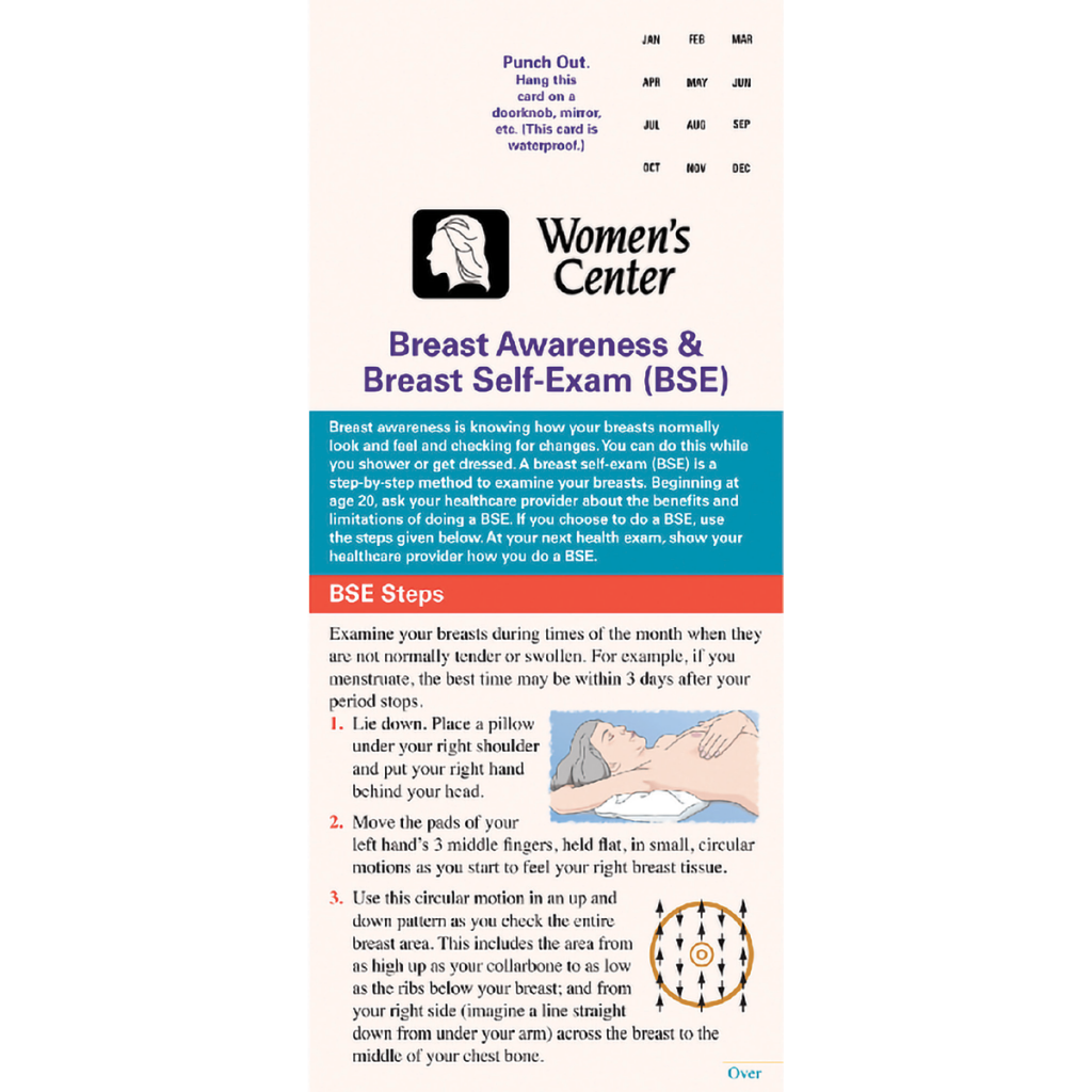 Breast Awareness Breast Self Exam Shower Card Well Warehouse