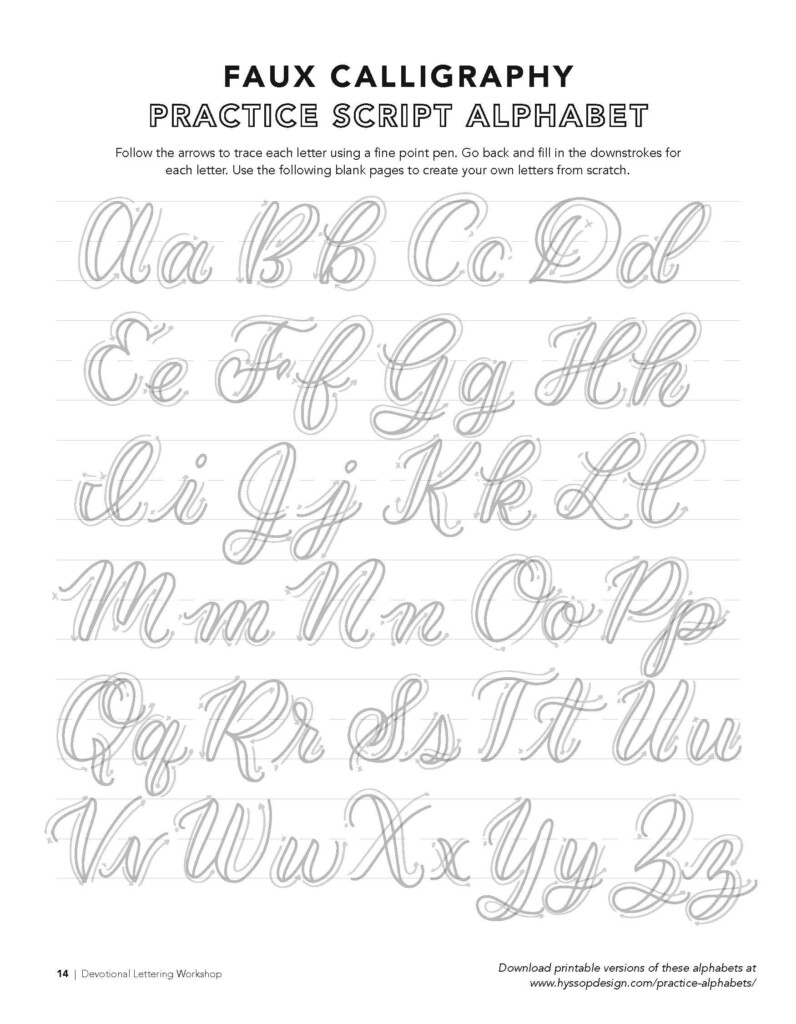 Calligraphy Printable Worksheets Free
