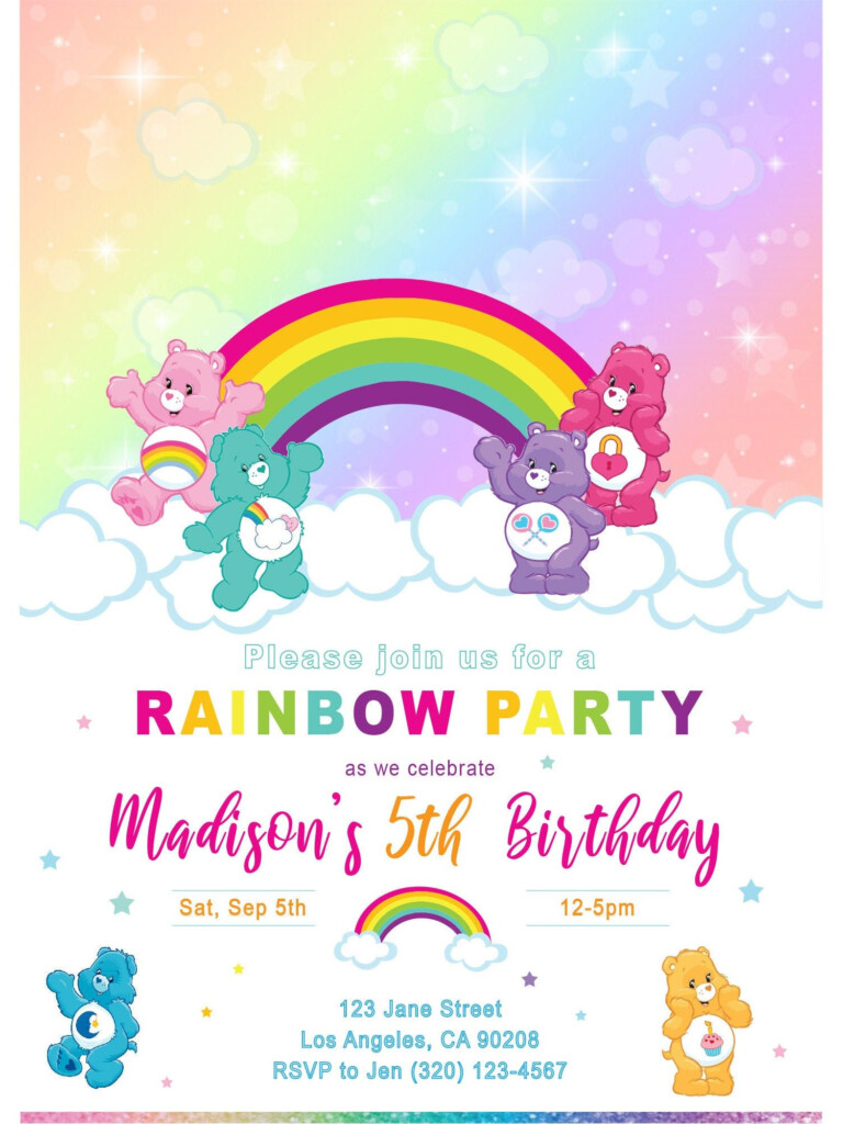 Care Bear Invitation Template