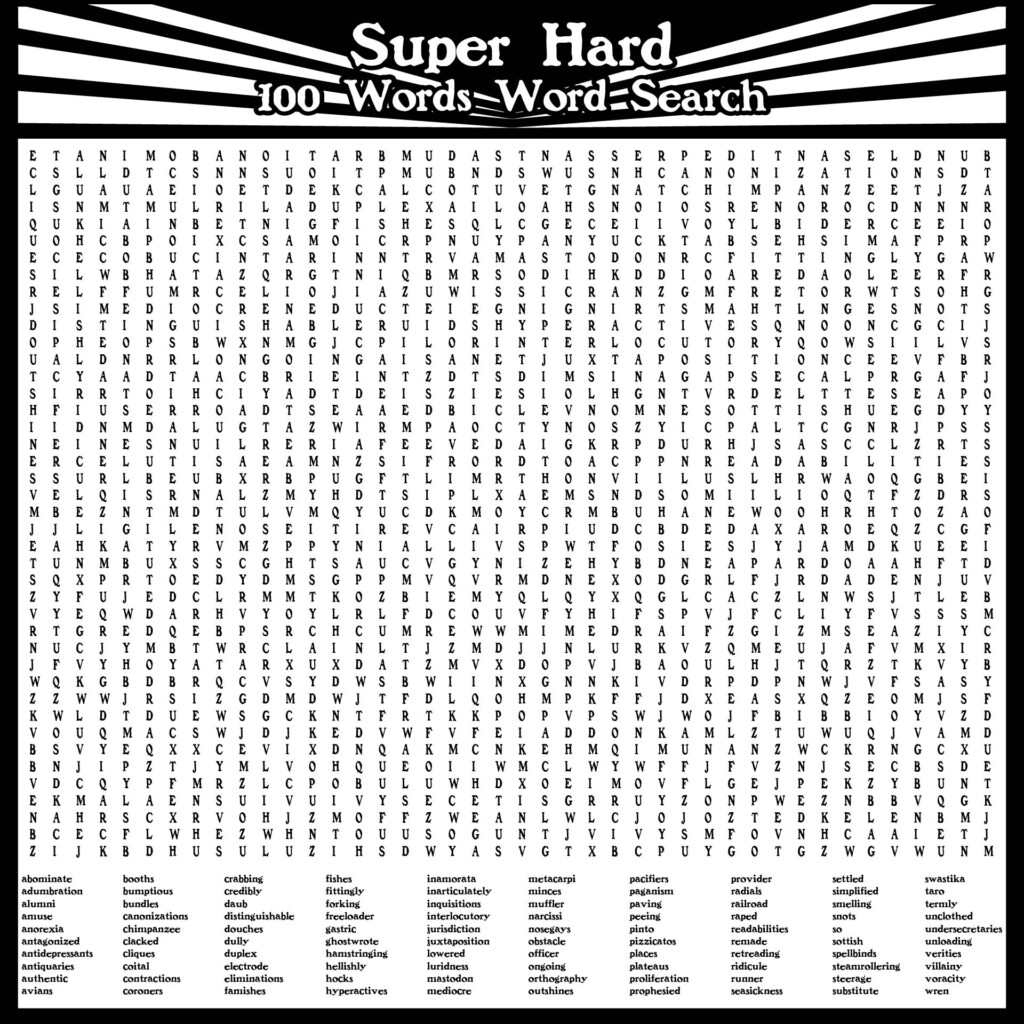 Challenging Hard Word Search Printable Read Iesanfelipe Edu Pe