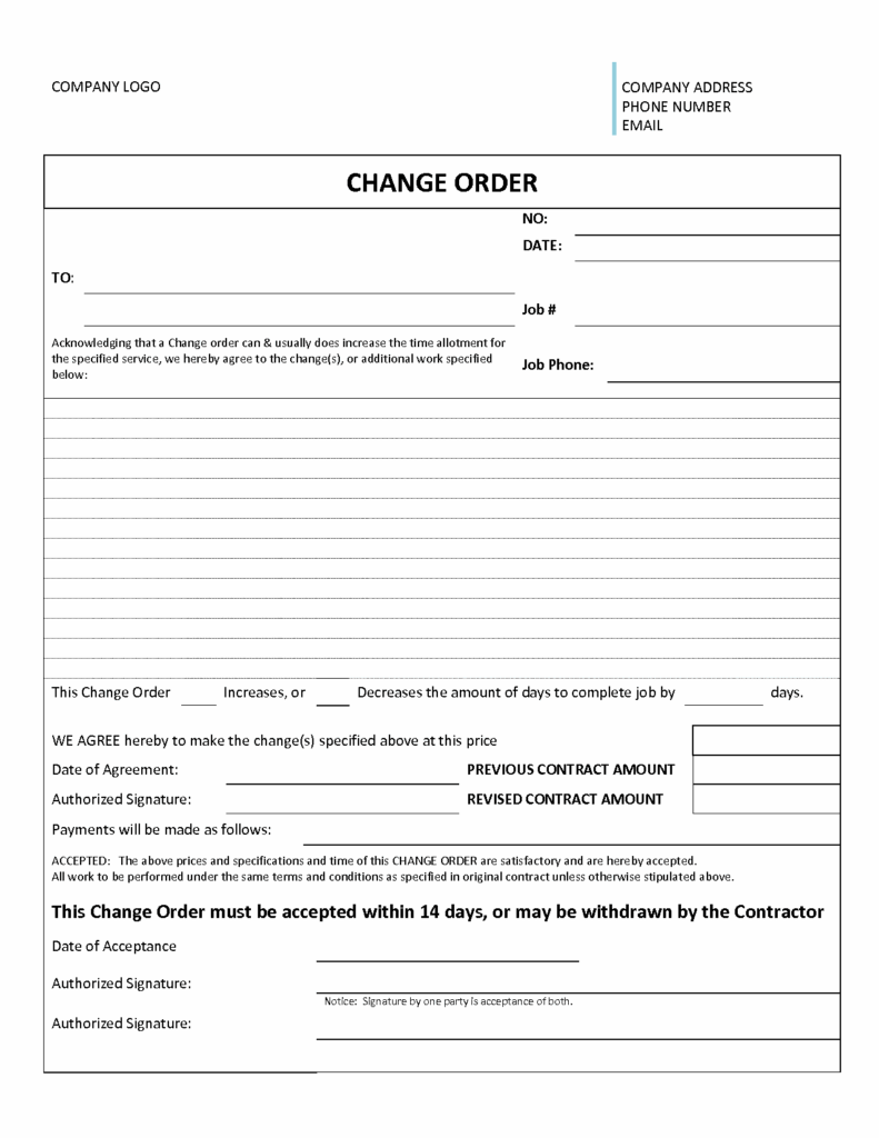 Change Order Form Free Printable Documents Order Form Template Order Form Template Free