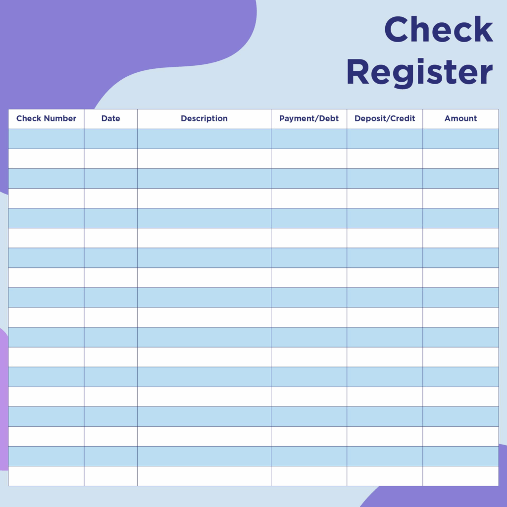 Checkbook Register 10 Free PDF Printables Printablee